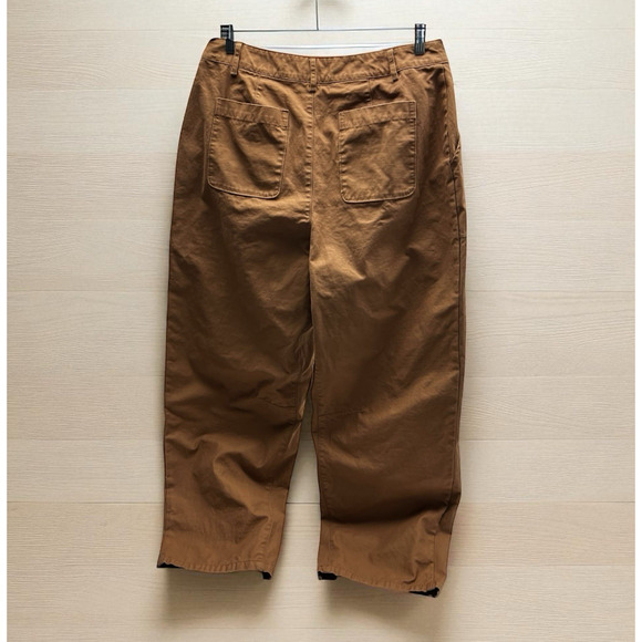 On 34th Wide Leg Pants Size 12 High Rise Carmel Brown Front Square Pocket - Picture 2 of 9